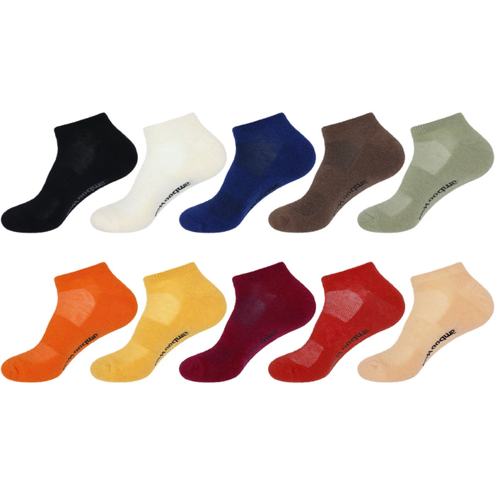bamboomn Unisex Bamboo Rayon Wool Blend Athletic Ankle Socks