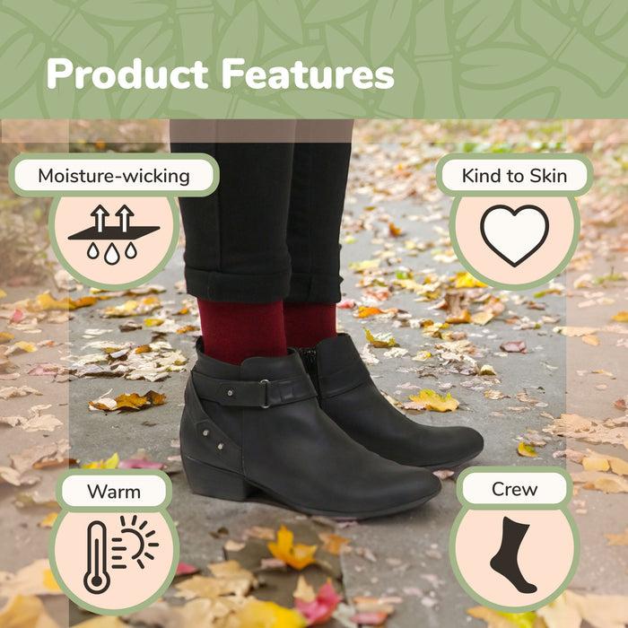 Bamboomn Unisex Bamboo Rayon Wool Blend Athletic Crew Socks