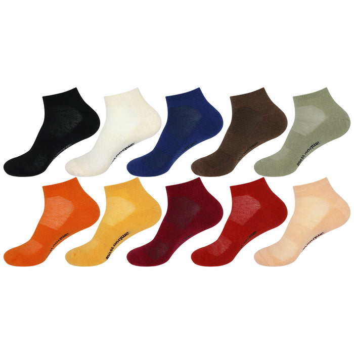 bamboomn Unisex Bamboo Rayon Wool Blend Athletic Quarter Socks