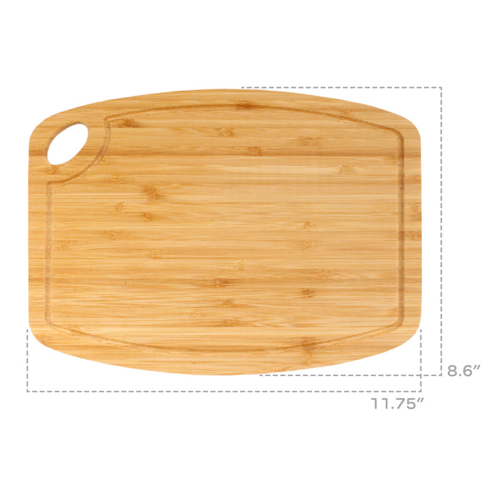 Bamboomn Vertical Cut Bamboo Cutting Board With Hanging Hole 11.75" X 8.63" X 0.40"/0.75"