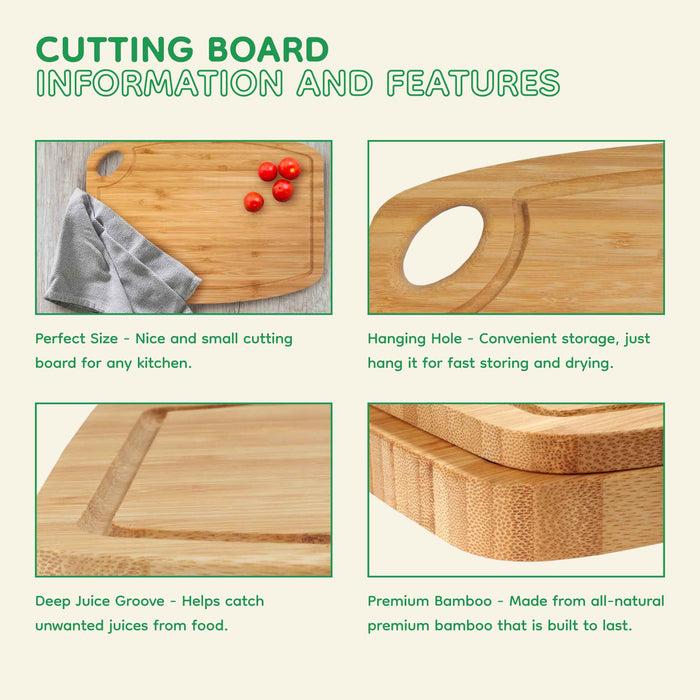 Bamboomn Vertical Cut Bamboo Cutting Board With Hanging Hole 11.75" X 8.63" X 0.40"/0.75"