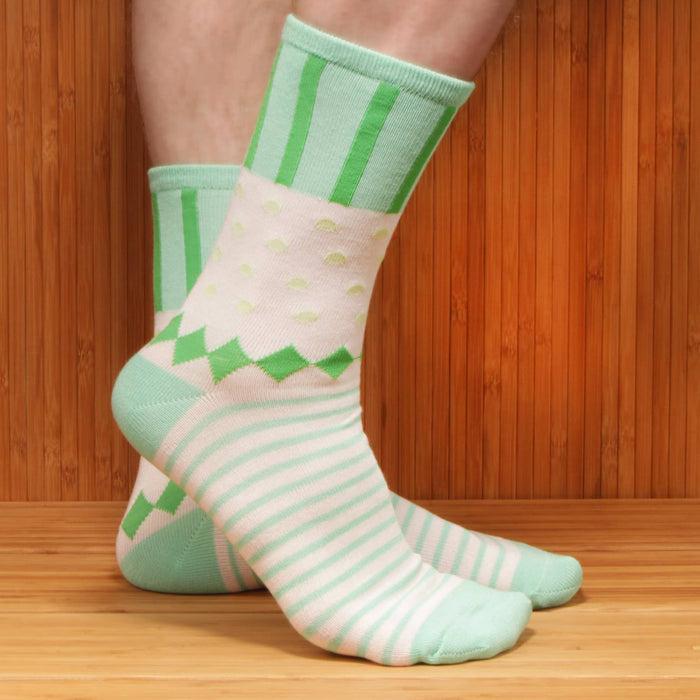 Bamboomn Women's Bamboo Colorful Polka Dot Stripe Socks: 3 Pair