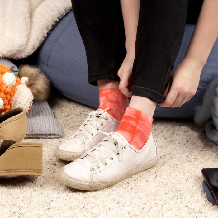 Bamboomn Women's Bamboo Tie Dye Ankle Socks: 4 Pairs