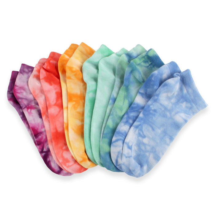Bamboomn Women's Bamboo Tie Dye Ankle Socks: 4 Pairs