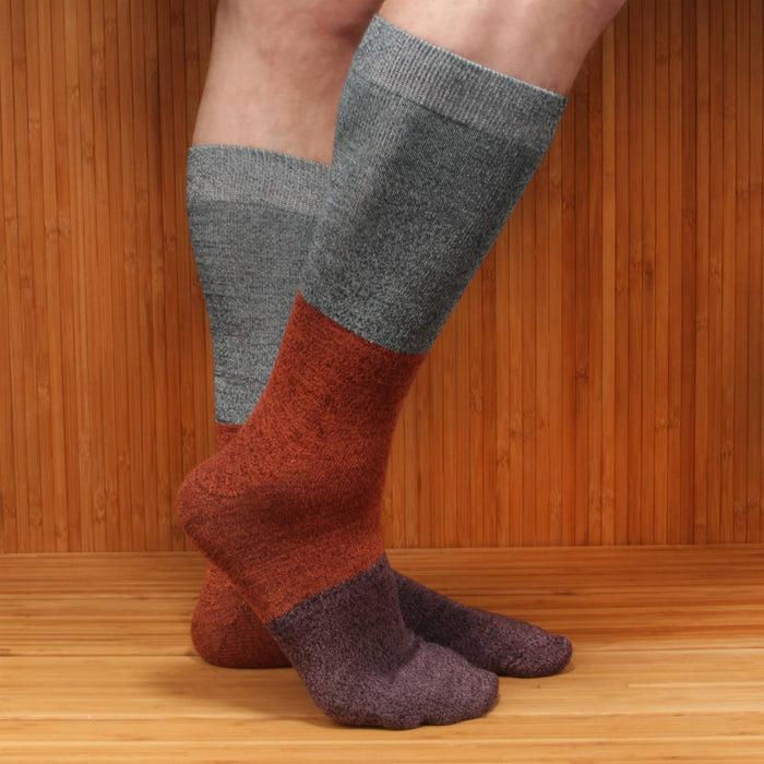 Bamboomn Women's Bamboo Vintage Casual Crew 3 Color Stripe Socks