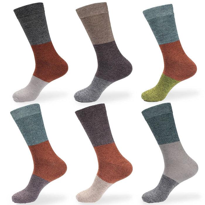 bamboomn Women's Bamboo Vintage Casual Crew 3 Color Stripe Socks
