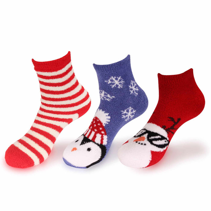 Bamboomn Women's Christmas Fuzzy Socks Assortment Packs