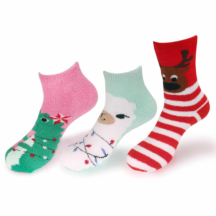 Bamboomn Women's Christmas Fuzzy Socks Assortment Packs