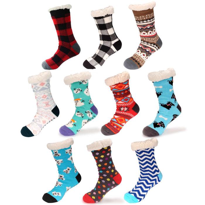 bamboomn Women's Classic Fleeced Thermal Cabin Crew Socks: 1 Pair