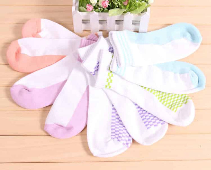 Bamboomn Women's Classic Retro Design Cotton Anklet Quarter Socks