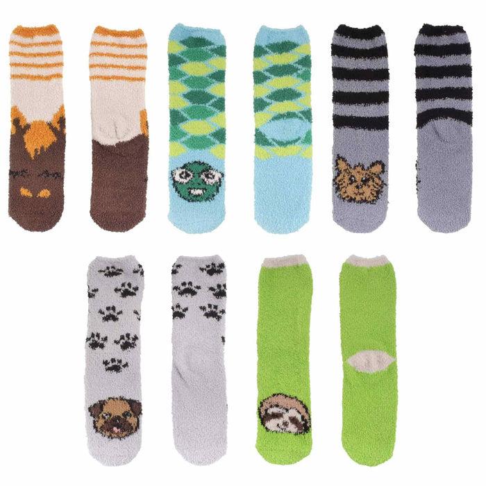 bamboomn Women's Cute Fuzzy Cozy Super Warm Soft Animal Indoor Outdoor Cabin Crew Socks