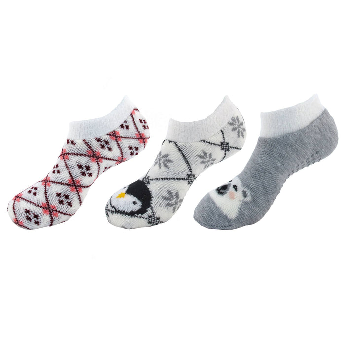 Bamboomn Women's Double Layer Anklet Home Socks: 3 Pairs