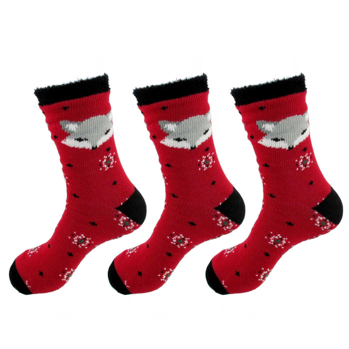 Bamboomn Women's Double Layer Christmas Animal Socks