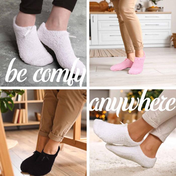 Bamboomn Women's Fuzzy Low Cut Non-Slip Travel Slippers