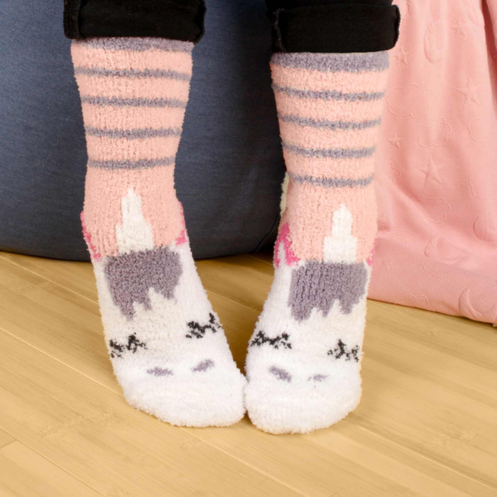 Bamboomn Women's Fuzzy Unicorn Crew Socks Assortments