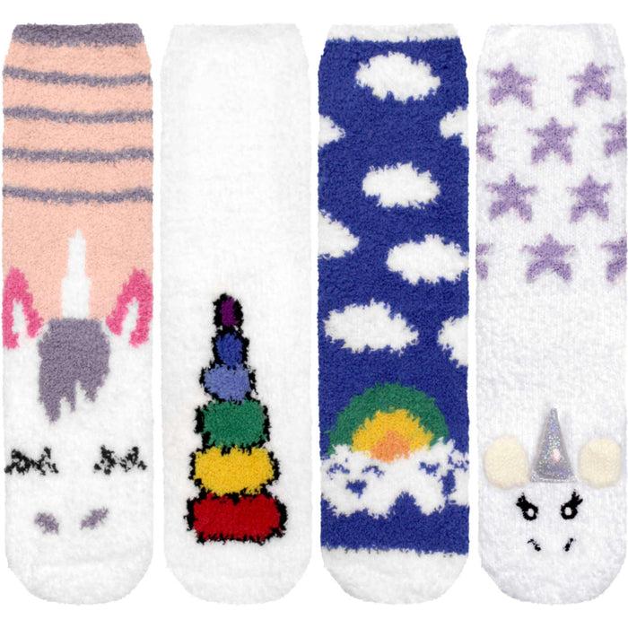 bamboomn Women's Fuzzy Unicorn Crew Socks Assortments