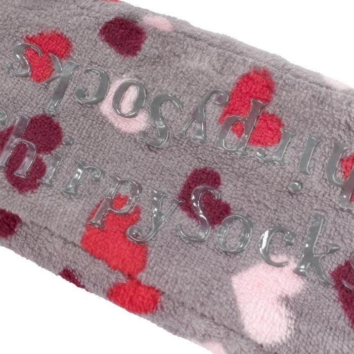 Bamboomn Women's Hearts Stripes Slippers Non-Slip Lined Socks: 1 & 2 Pairs