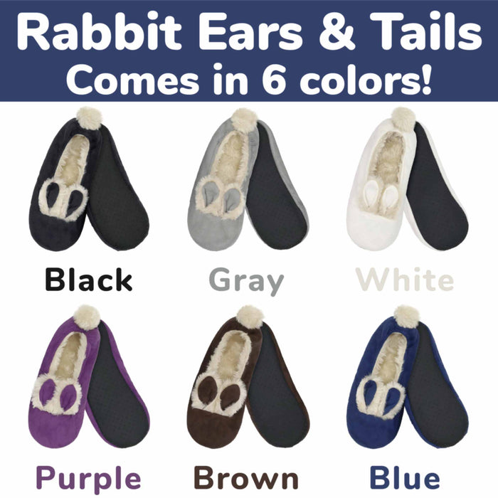 Bamboomn Women's Rabbit Pompom Slippers: Single Pairs