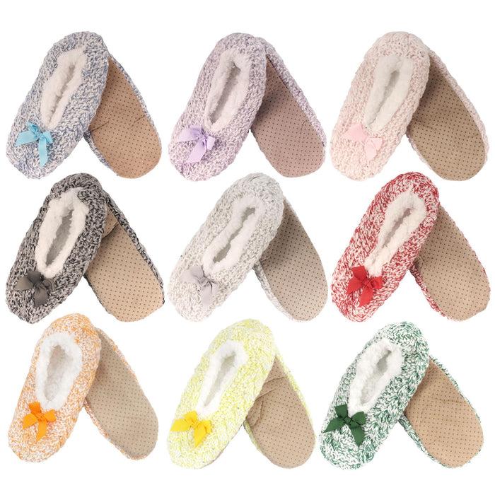 bamboomn Women's Sequin Non-Slip Lined Furry Slippers: 1 Pair