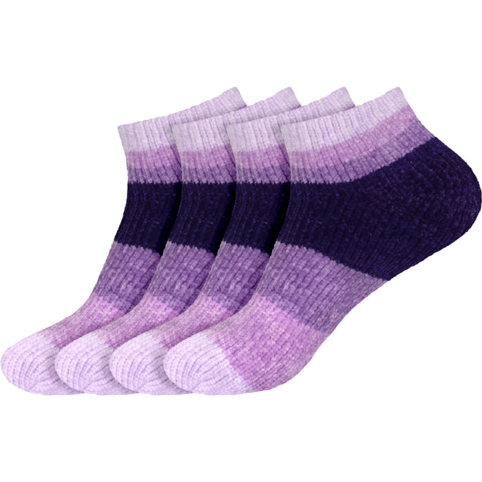 Bamboomn Women's Soft Chenille Furry Fuzzy Color Block Ankle Home Socks