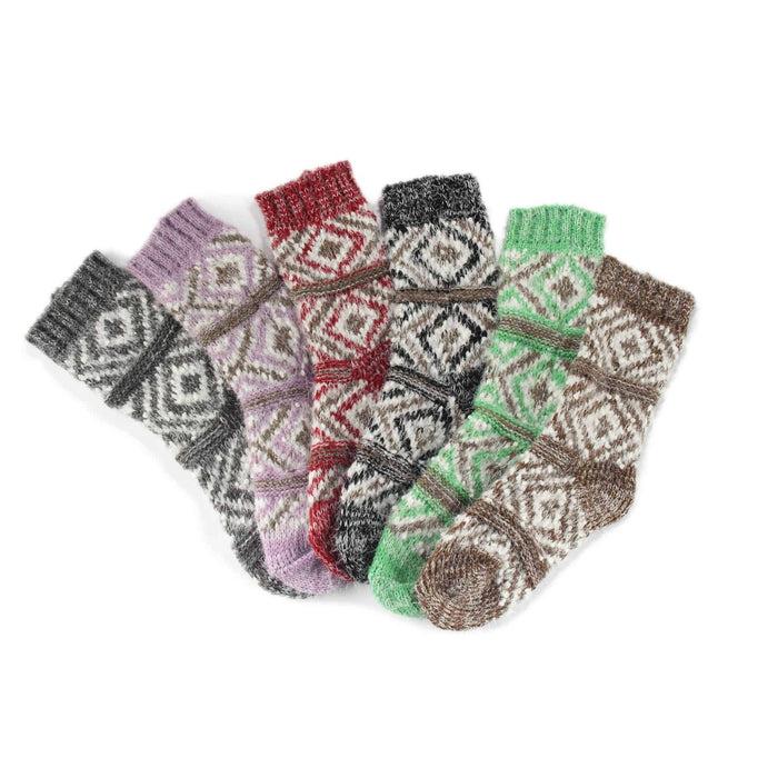 bamboomn Women's Thick Vintage Pattern Slipper Socks