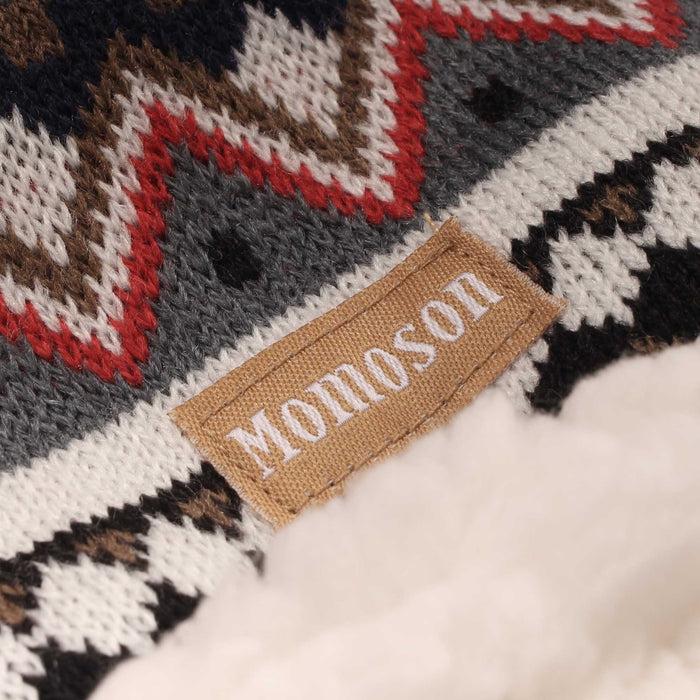 Bamboomn Women's Warm Fuzzy Winter Socks Pom-Pom Beanie And Mittens Set