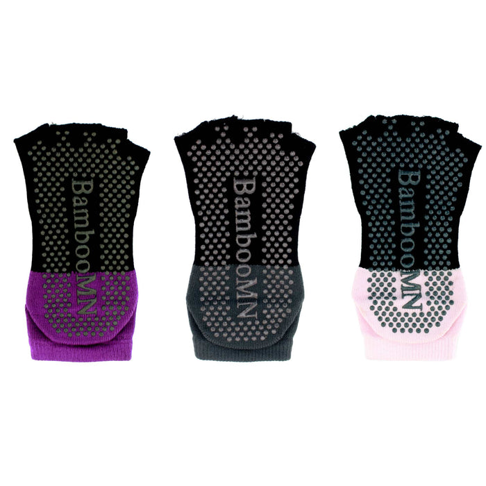 Bamboomn Women's Yoga Non-Slip Bamboo Open-Toe Socks