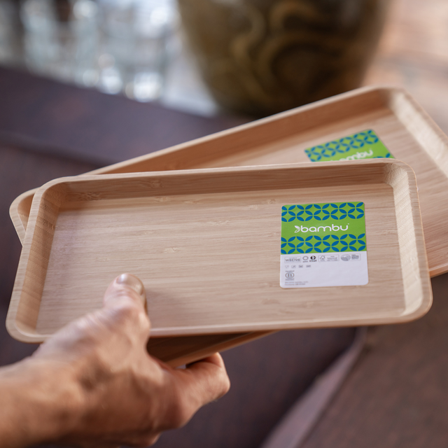 Bambu Bamboo Serving Tray Large Rectangle