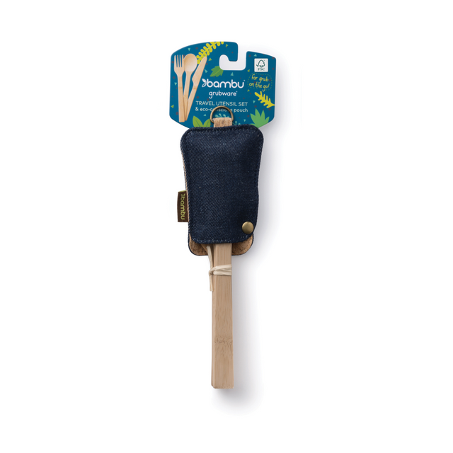 Bambu Bamboo Utensil Set With Travel Pouch
