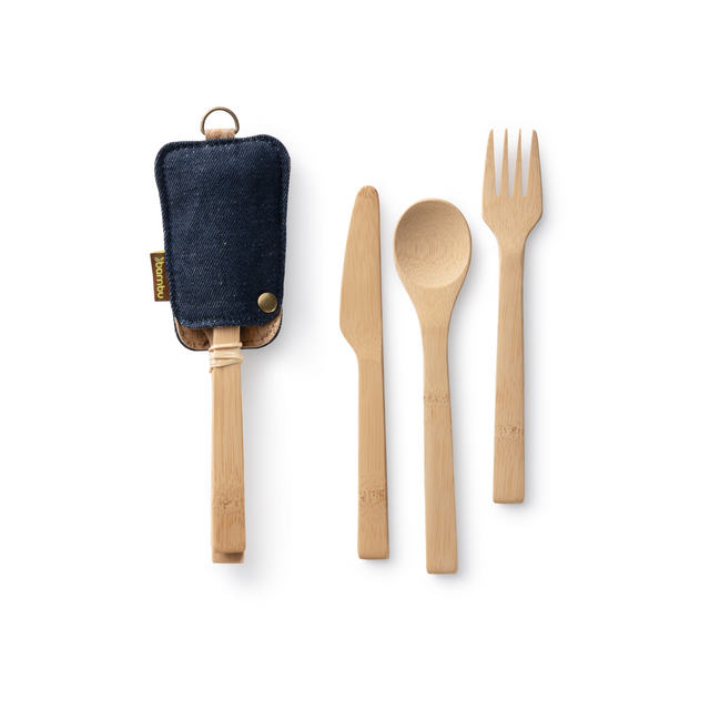Bambu Bamboo Utensil Set With Travel Pouch
