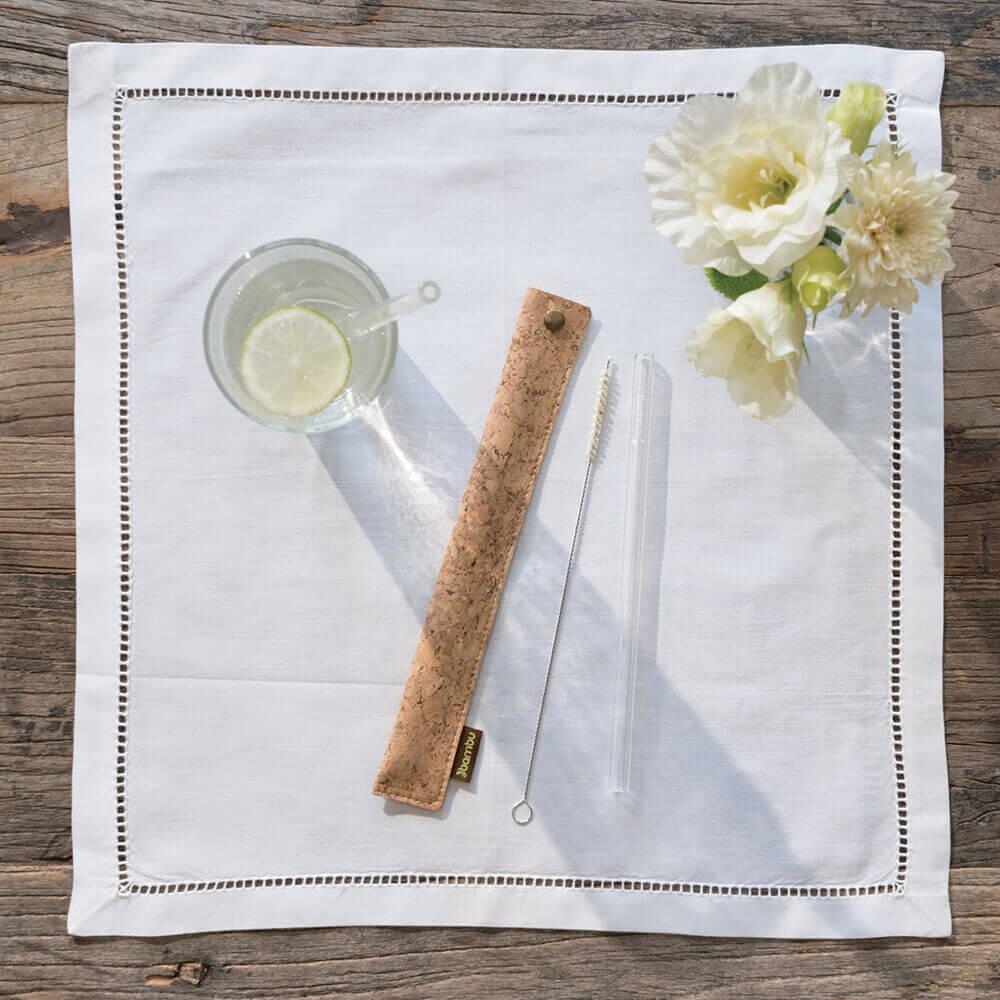 Bambu Cork Fabric Straw Sleeve