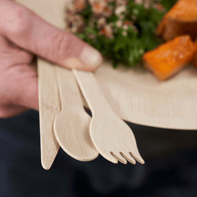 Bambu Disposable Bamboo Cutlery Set 24-piece