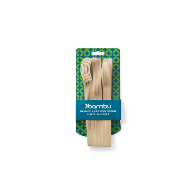 bambu Disposable Bamboo Cutlery Set 24-piece