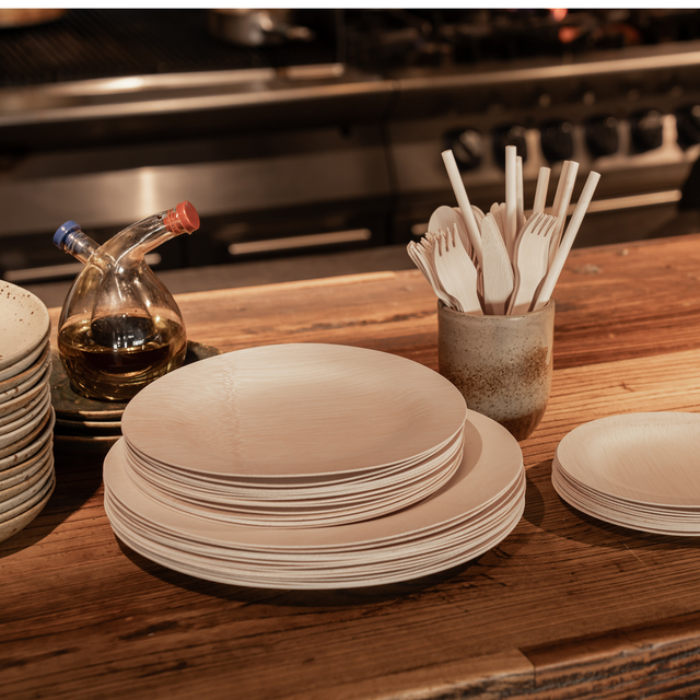 Bambu Disposable Bamboo Round Plates
