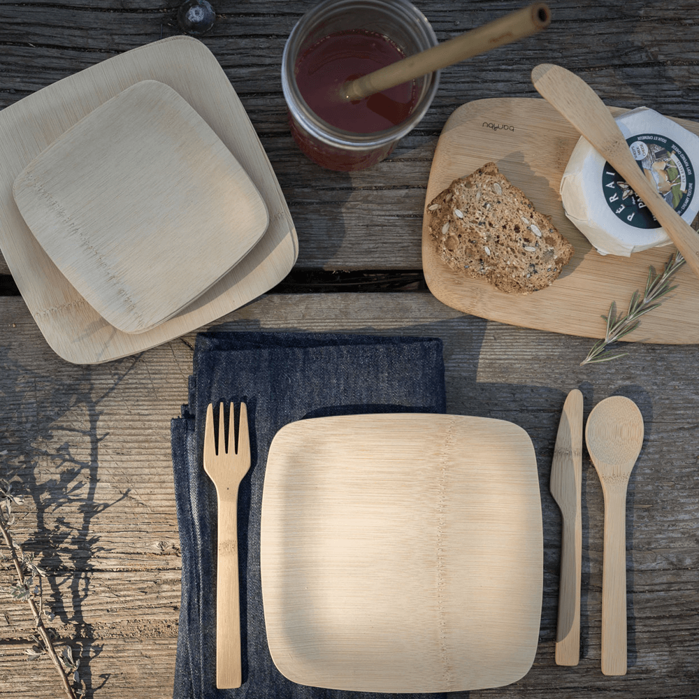 Bambu Disposable Bamboo Square Plates