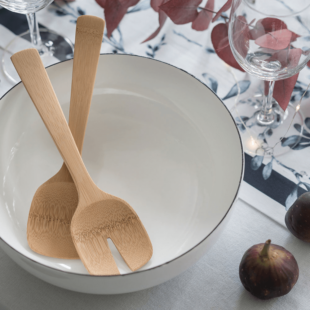 Bambu Short Bamboo Salad Servers