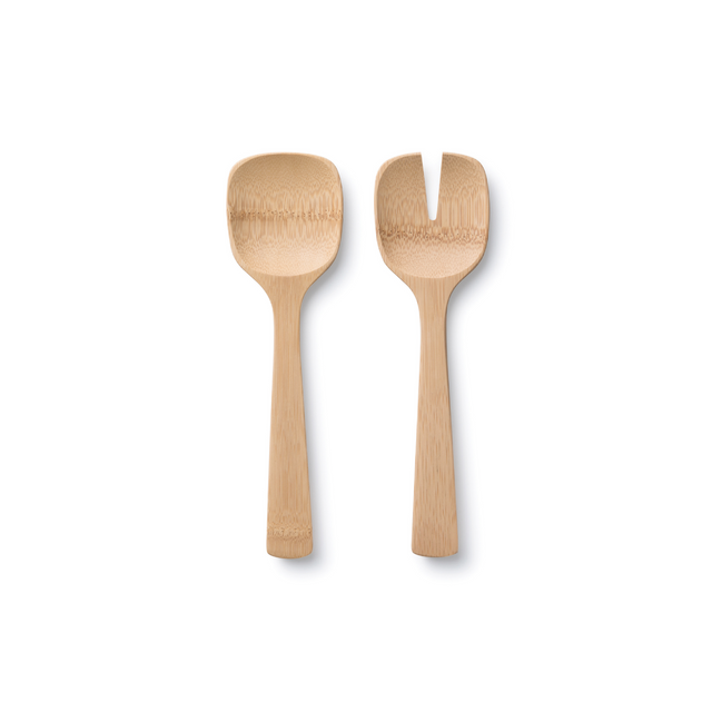 bambu Short Bamboo Salad Servers