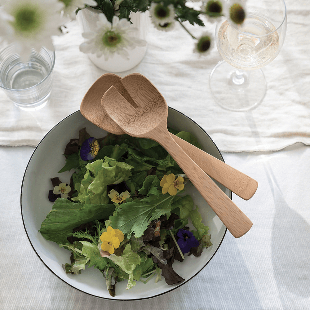 Bambu Short Bamboo Salad Servers
