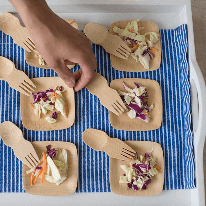 Bambu Disposable Bamboo 3.5" Tasting Plates Bulk Case Of 250