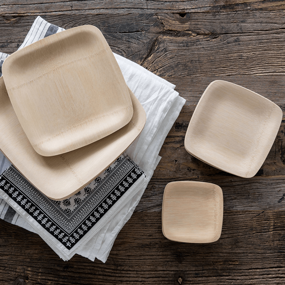 Bambu Disposable Bamboo 3.5" Tasting Plates Bulk Case Of 250