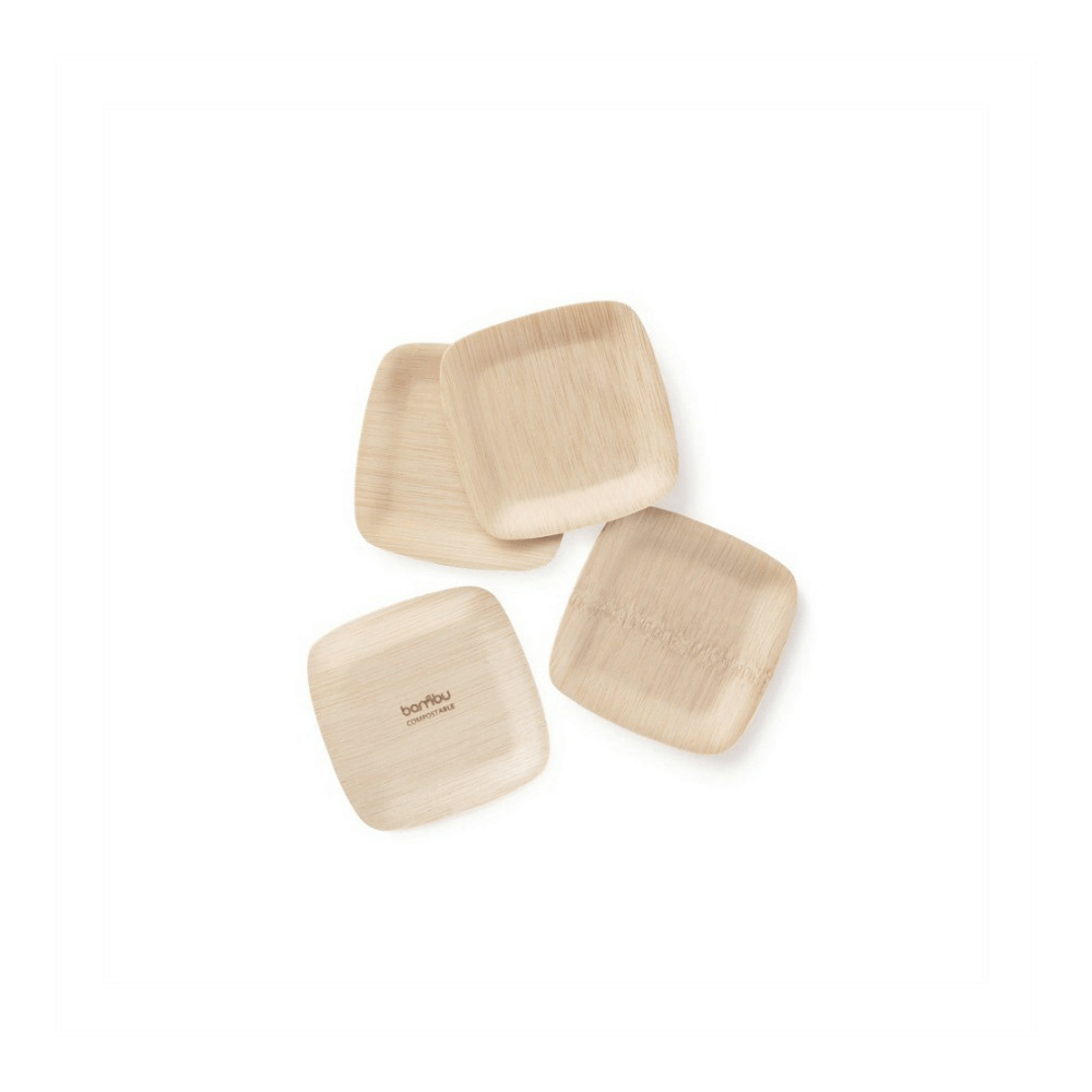 bambu Disposable Bamboo 3.5" Tasting Plates Bulk Case of 250