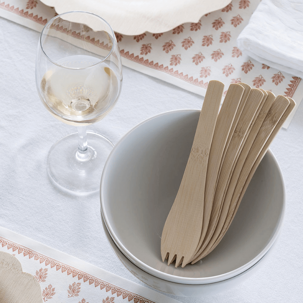 Bambu Disposable Bamboo Spork With Handle Bulk Case Of 250