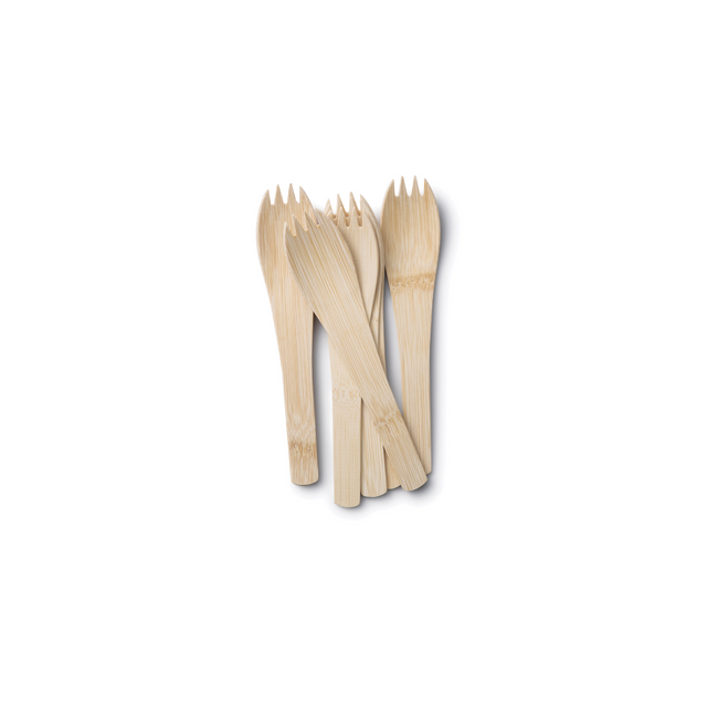 bambu Disposable Bamboo Spork with Handle Bulk Case of 250