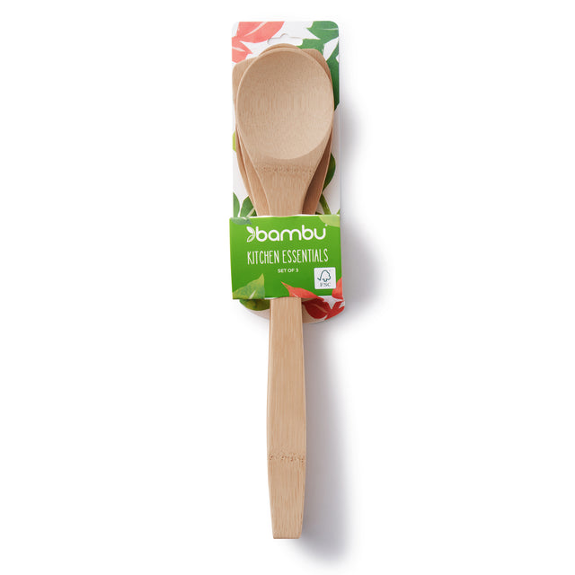 Bambu Kitchen Basics Set Of 3 Bamboo Cooking Utensils