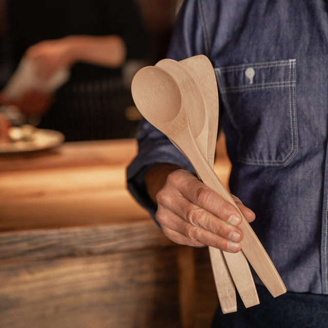 Bambu Kitchen Basics Set Of 3 Bamboo Cooking Utensils