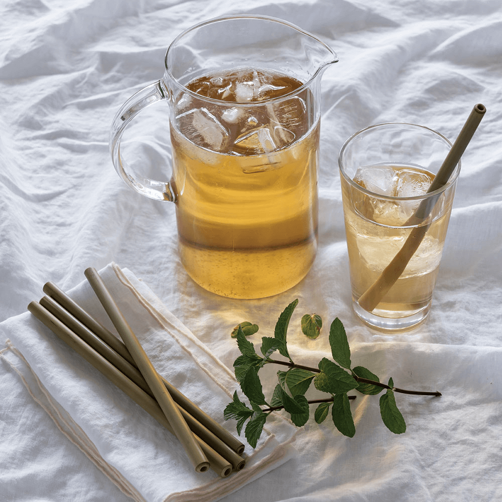 Bambu Reusable Bamboo Straws Original Green Set Of 6