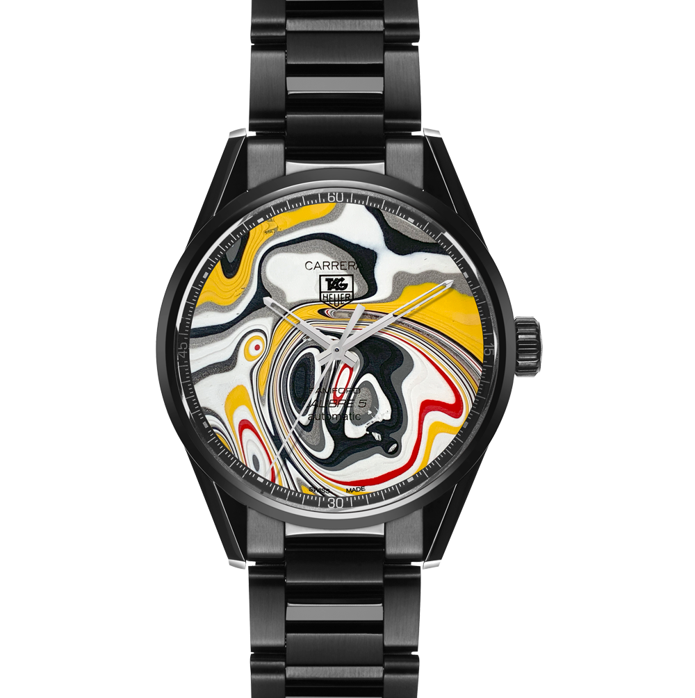 bamford watch department 1/1 Limited Edition BWD x Black Badger ‘Fordite’ TAG Heuer Carrera – Calibre 5 [4]