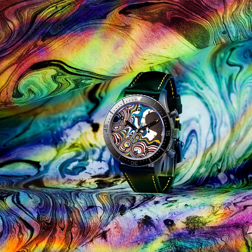 Bamford Watch Department 1/1 LIMITED EDITION BWD X BLACK BADGER ‘FORDITE’ ZENITH PILOT CHRONO TIPO CP-2