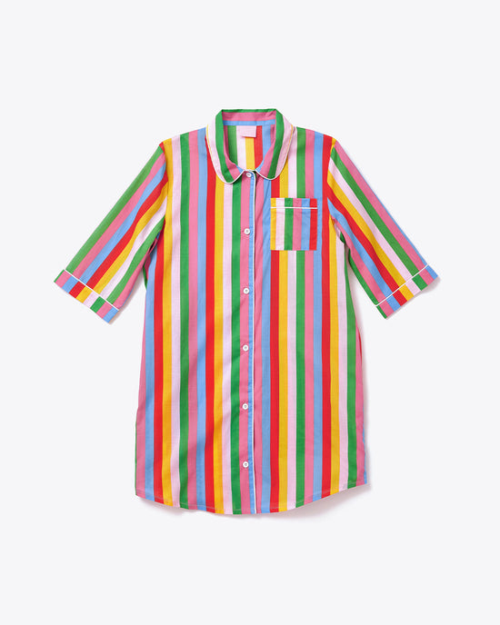 ban do 3/4 Sleeve Leisure Dress - Rainbow Stripes