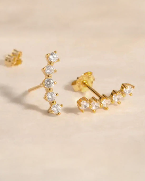 Ban Do 5 CZ Ear Climber - Gold